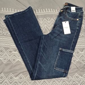 Judy Blue High Waisted Bootcut Cargo Jeans Size 0/24